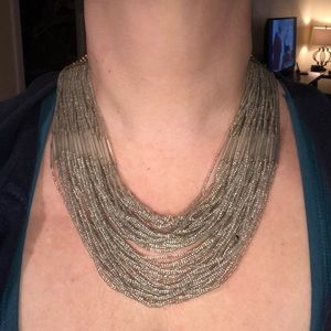 Silver beaded necklace